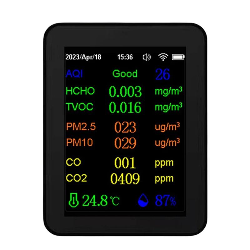 ð  ¥ ǥ  ,  PM2.5 PM10 CO CO2 TVOC HCHO AQI ׽, 12 in 1